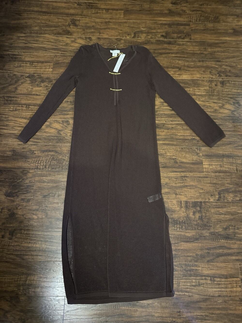 House of Harlow Brown Swim Beach Cover Up Knit Maxi Dress Size S